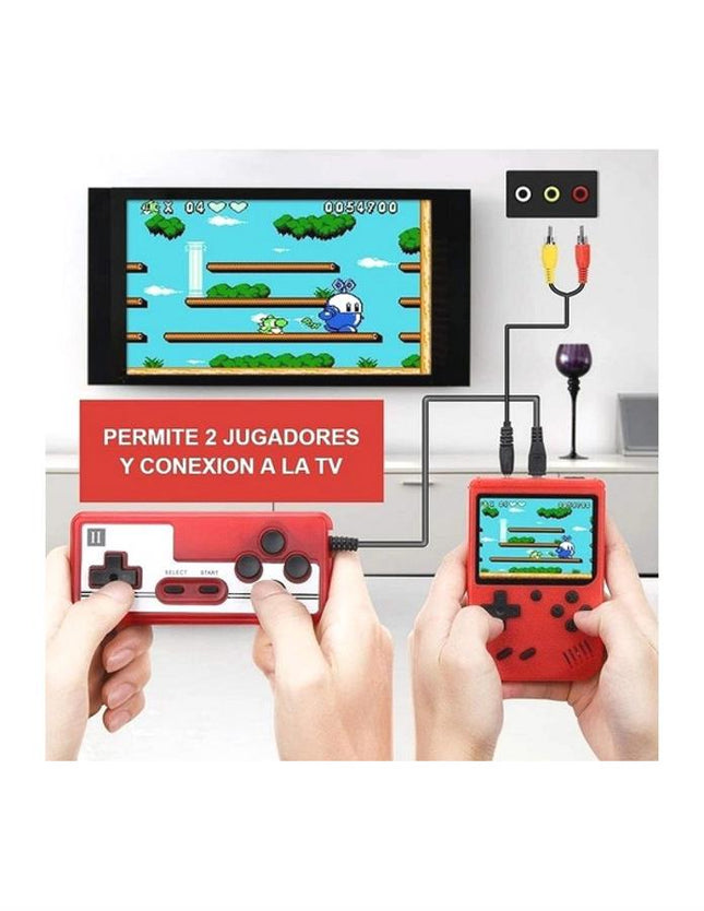 Consola Portátil Retro Amarilla 400 en 1 con Control Extra y Salida TV