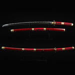 Katana Sandai Kitetsu de Zoro Hoja Acero + Vaina Roja - One Piece 103cm