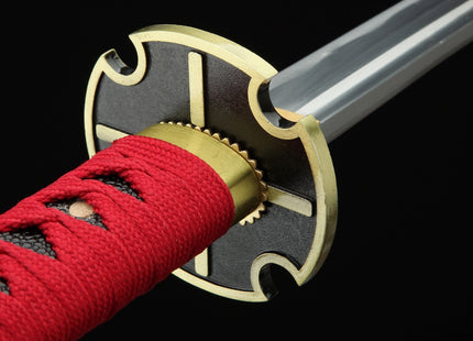 Katana Sandai Kitetsu de Zoro Hoja Acero + Vaina Roja - One Piece 103cm
