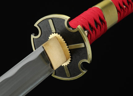 Katana Sandai Kitetsu de Zoro Hoja Acero + Vaina Roja - One Piece 103cm