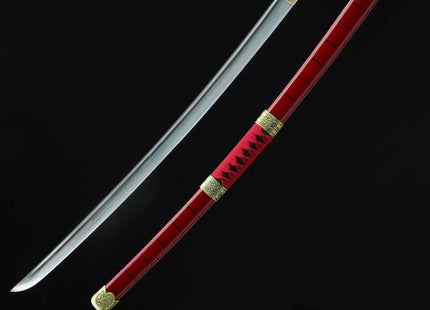 Katana Sandai Kitetsu de Zoro Hoja Acero + Vaina Roja - One Piece 103cm
