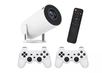 Consola Retro Android con Proyector 4K, Juegos PS2 y 2 Controles