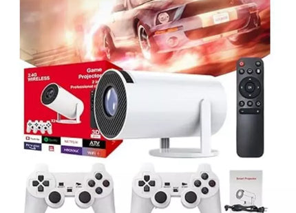 Consola Retro Android con Proyector 4K, Juegos PS2 y 2 Controles