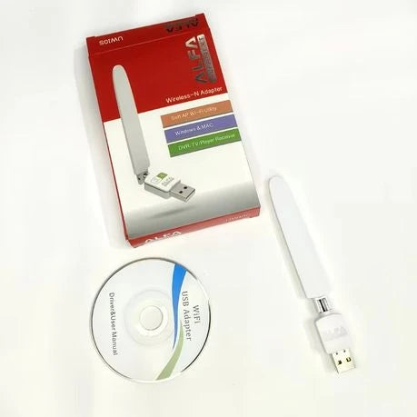 Adaptador WiFi ALFA Wireless-N - USB con Antena de Alto Alcance