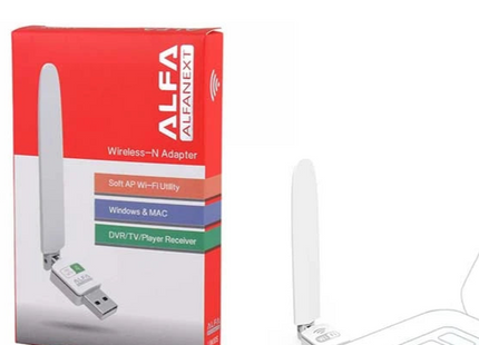 Adaptador WiFi ALFA Wireless-N - USB con Antena de Alto Alcance