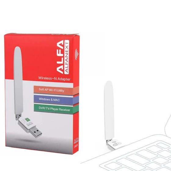 Adaptador WiFi ALFA Wireless-N - USB con Antena de Alto Alcance