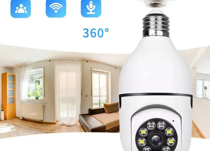 Cámara de Seguridad WiFi 360° con Control por Smartphone - Tipo Foco LED