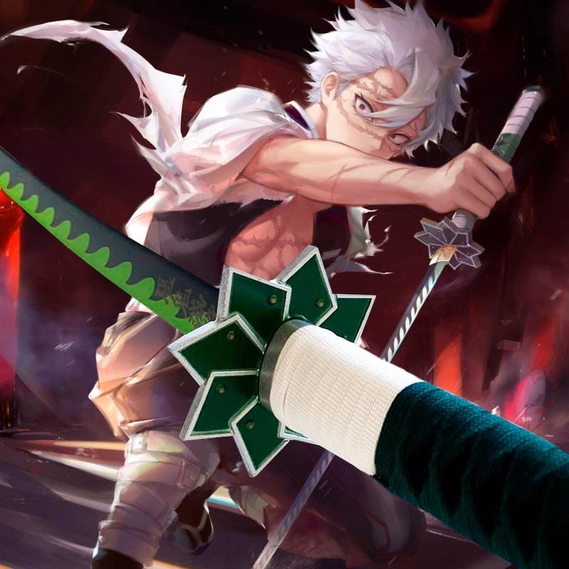 Katana Nichirin de Sanemi Shinazugawa Hoja Acero + Vaina - Demon Slayer 100cm