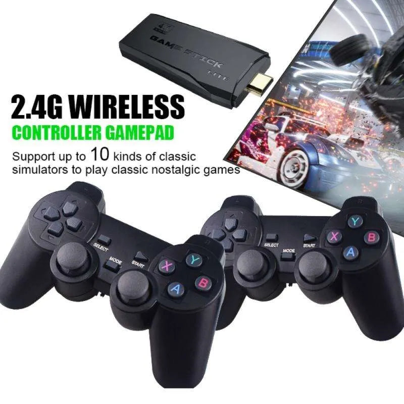 Consola Retro Game Stick Lite 4K + 2 Controles Inalámbricos 2.4G
