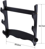 Soporte de Pared para 3 Katanas - Madera Triple Nivel