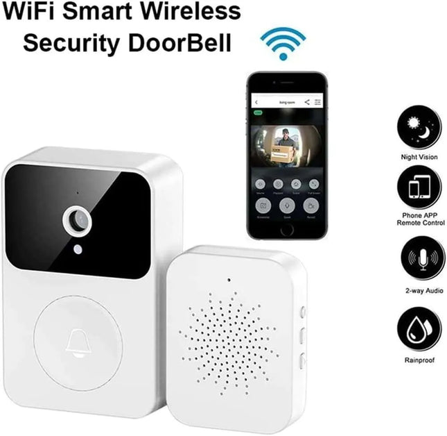 Timbre Inteligente WiFi con Cámara HD y Receptor Inalámbrico X9