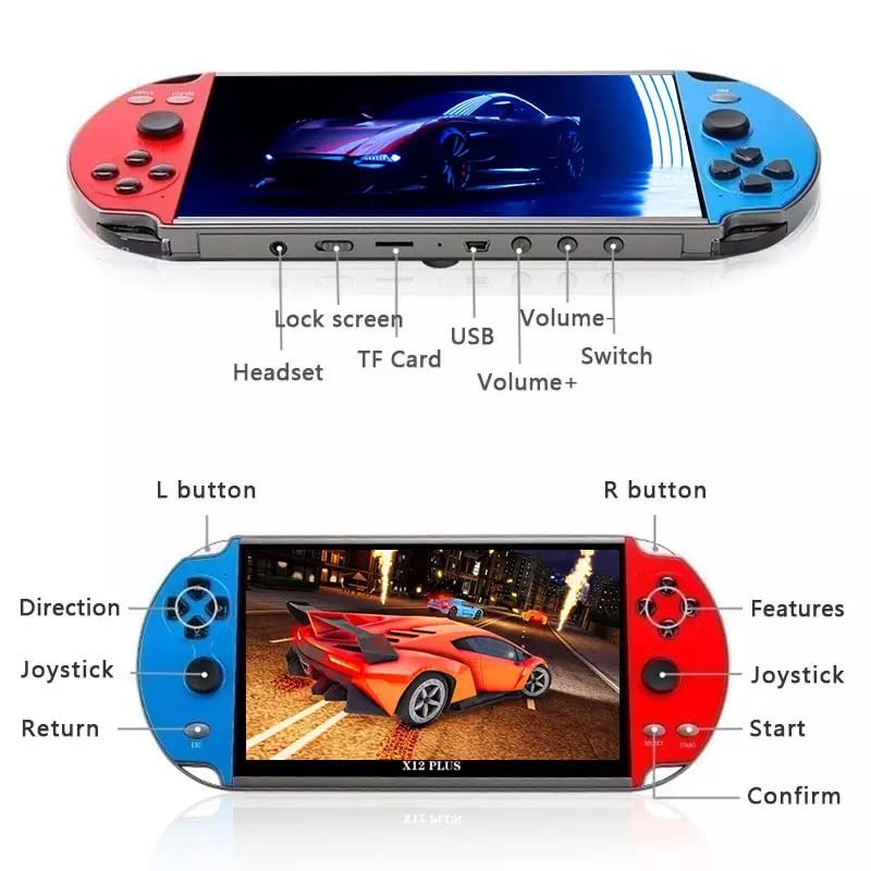 Consola de Juegos Portátil X12 Plus - Pantalla 7.0" Multifuncional