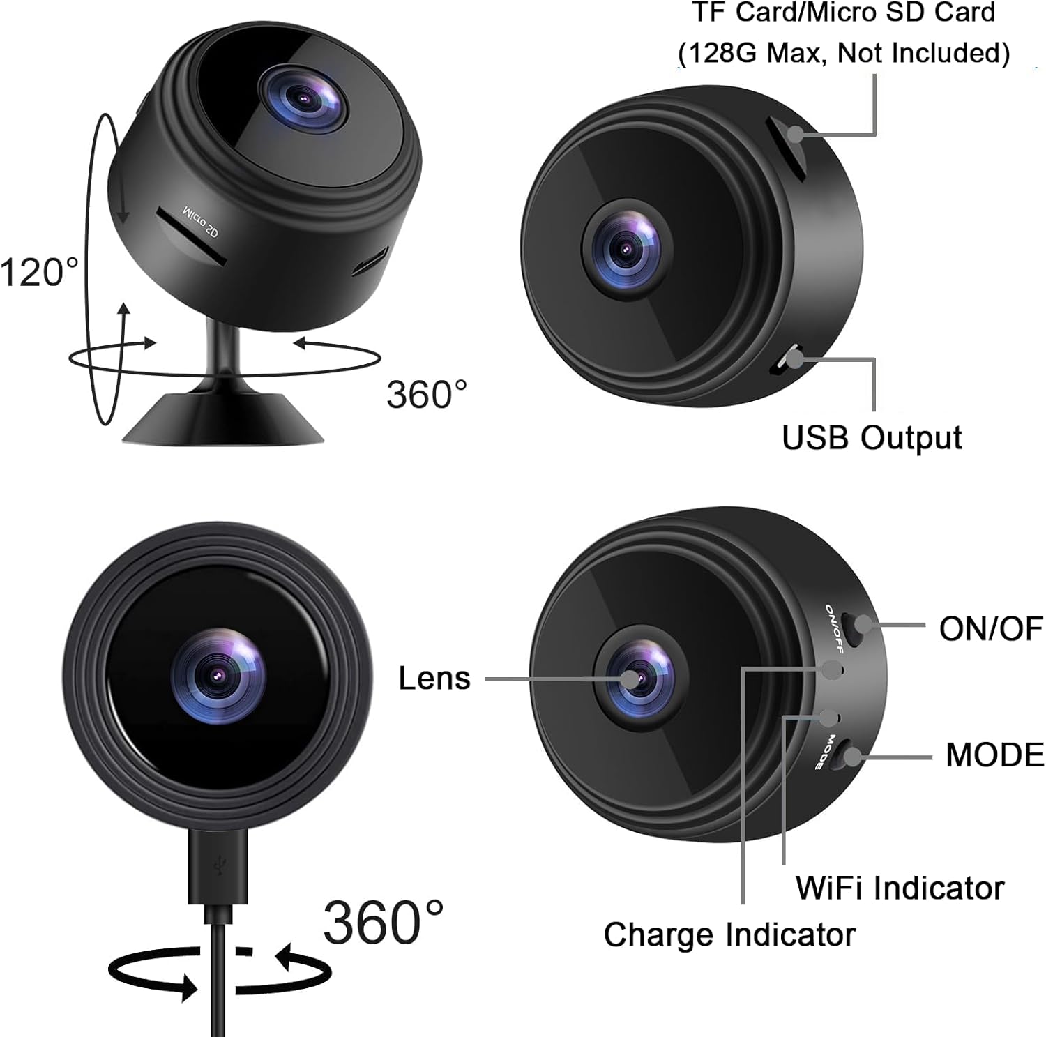 Mini Cámara Espía WiFi HD Ultra Compacta - Vigilancia Discreta