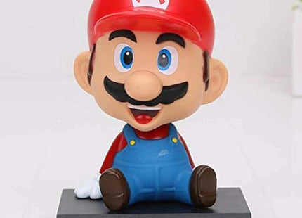 Bobblehead Super Mario con Soporte para Celular de Auto