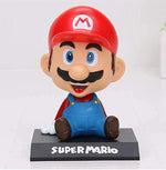Bobblehead Super Mario con Soporte para Celular de Auto