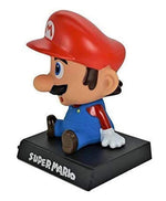 Bobblehead Super Mario con Soporte para Celular de Auto