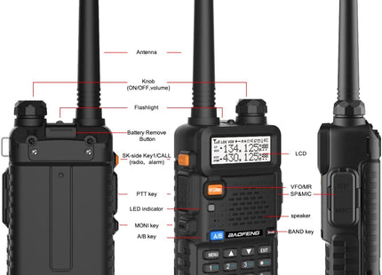 Baofeng UV-5R Radio Doble Banda Dos Vías VHF/UHF + Accesorios Completos