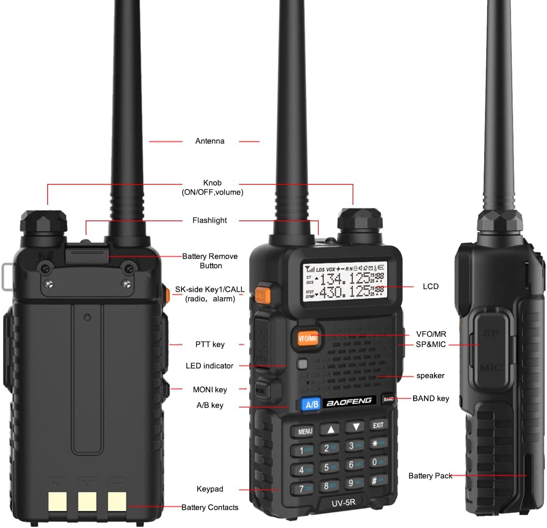 Baofeng UV-5R Radio Doble Banda Dos Vías VHF/UHF + Accesorios Completos