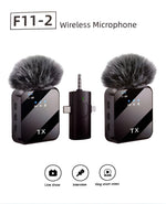 Micrófono Inalámbrico Doble F11-2 3 en 1 - Type-C/Android/iPhone/Cameras/Laptop