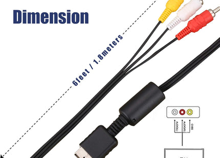 Cable AV Compuesto PS1/PS2/PS3/PSX