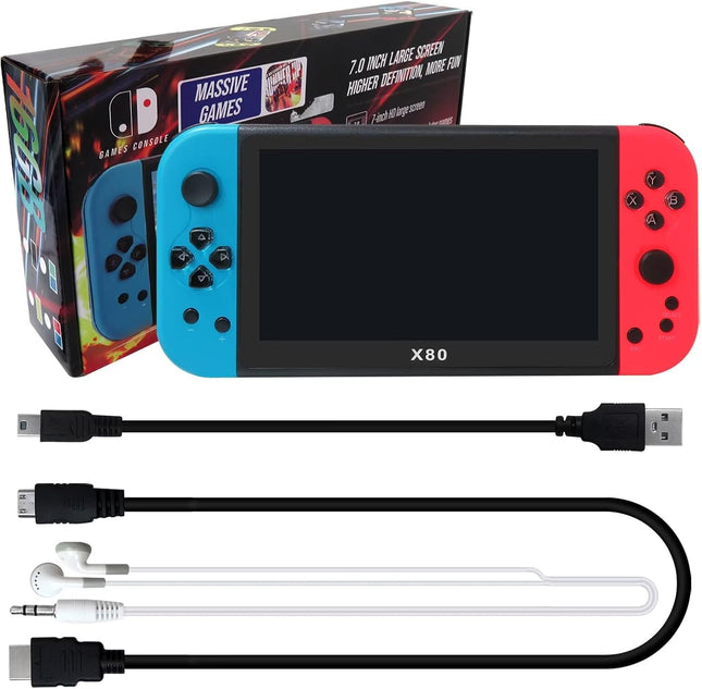 Consola de Videojuegos X80 - Pantalla 7" 20,000+ Juegos Estilo Switch