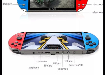 Consola de Juegos Portátil X12 Plus - Pantalla 7.0" Multifuncional