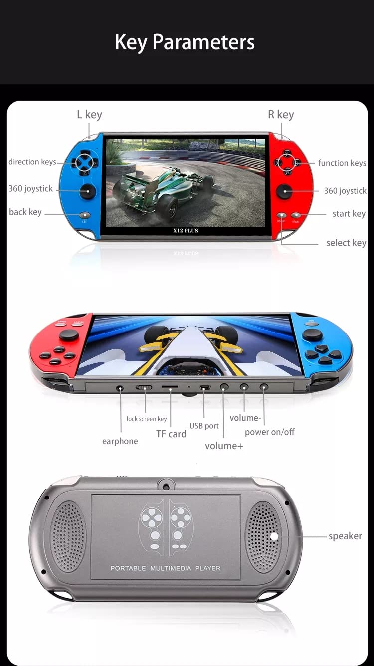 Consola de Juegos Portátil X12 Plus - Pantalla 7.0" Multifuncional