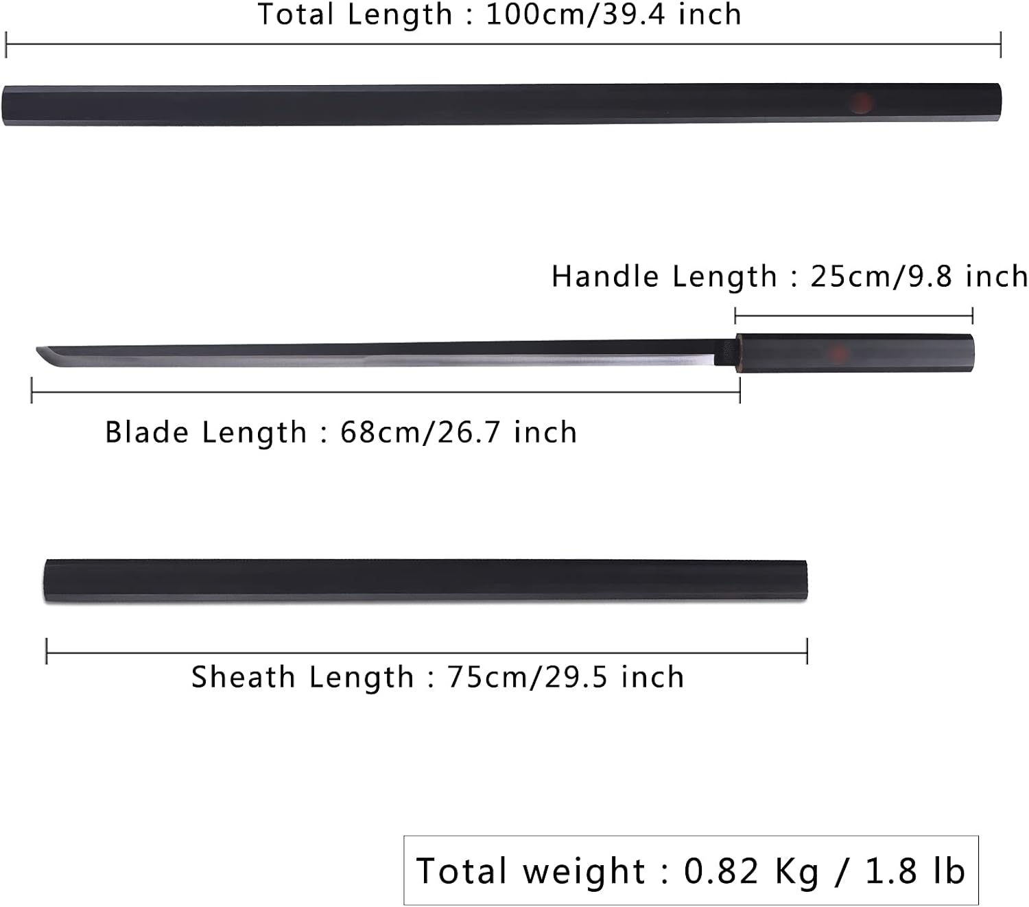 Katana de Sasuke Uchiha + Vaina - Naruto 100cm Decorativa