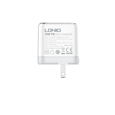 Cargador Iphone Carga Turbo LDNIO 35W PD Dual USB-C