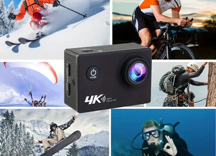 Cámara deportiva 4K WiFi Ultra HD - Lente Gran Angular con Carcasa Sumergible