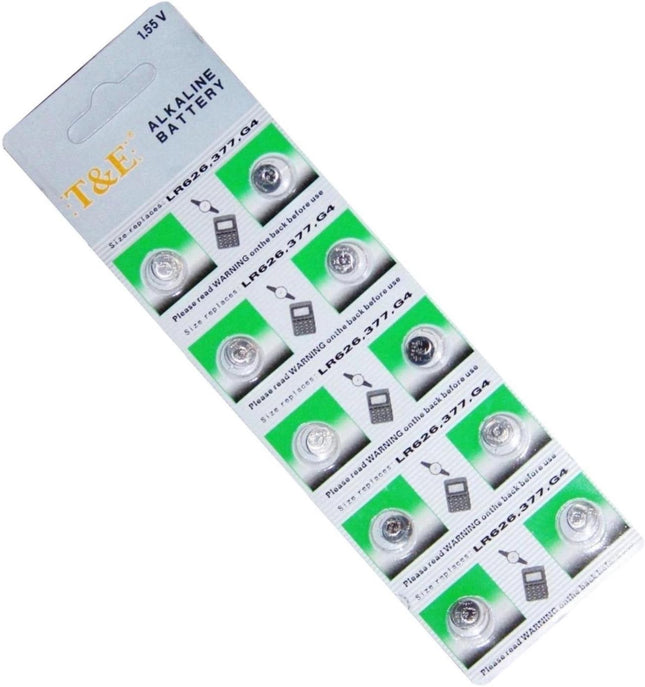 Pilas para Reloj AG4 LR626 1.55V - Pack 10 Unidades