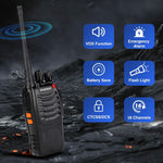 Baofeng Walkie Talkies 888S Recargables Largo Alcance + Auriculares - 16 Canales (2 Unidades)