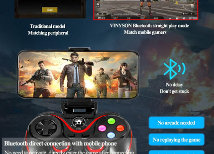 Gamepad V8 Wireless para Windows 7/8/10 PC/iPhone/Android/ PS3