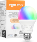 Bombilla LED Inteligente Amazon Basics A19 - 60W - Cambia Color - Compatible con Alexa