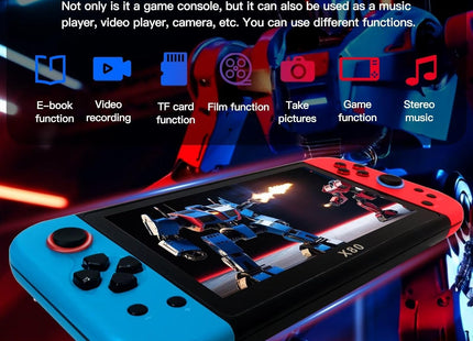 Consola de Videojuegos X80 - Pantalla 7" 20,000+ Juegos Estilo Switch