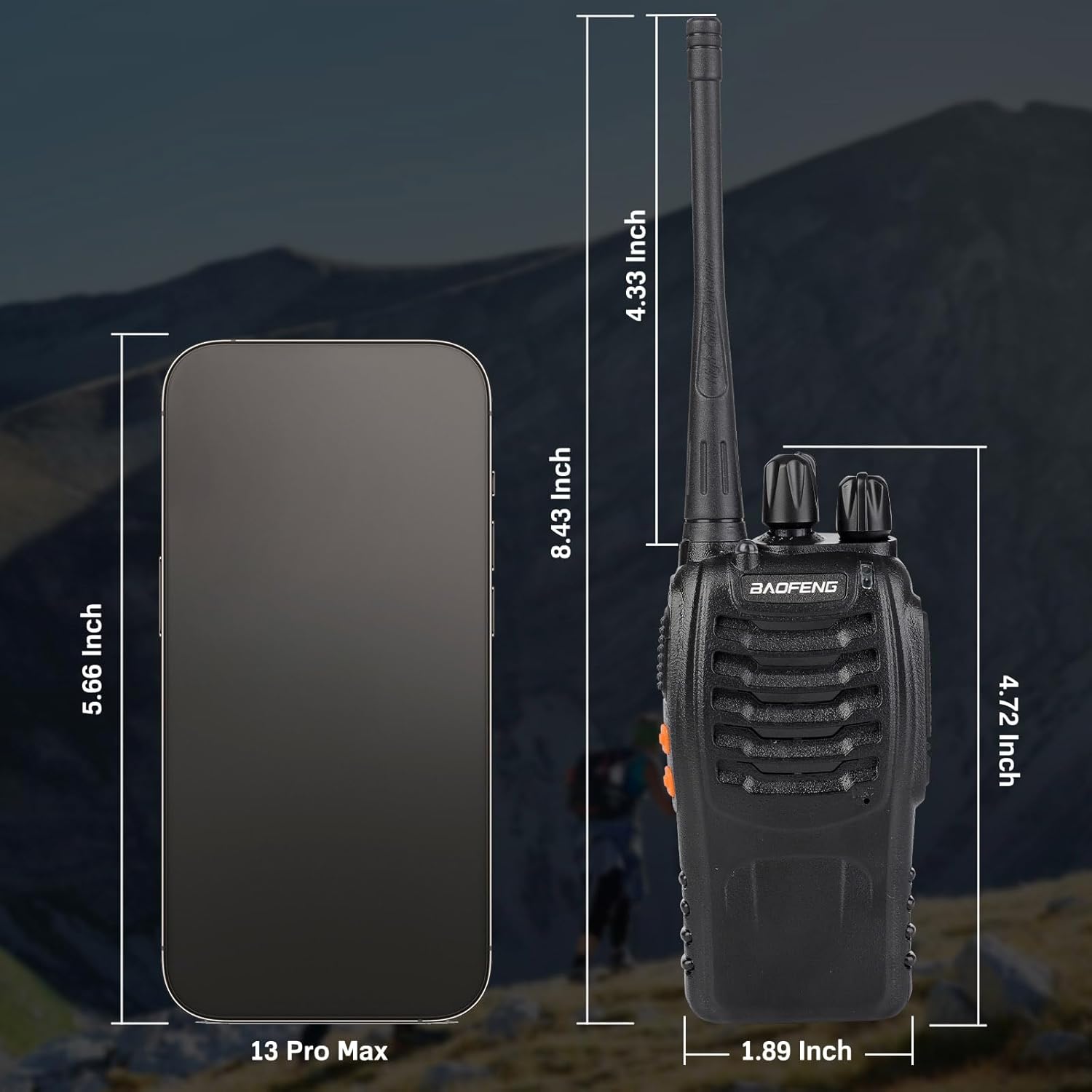 Baofeng Walkie Talkies 888S Recargables Largo Alcance + Auriculares - 16 Canales (2 Unidades)