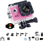 Cámara Deportiva 1080p Rosa Acuática WiFi con Control Remoto