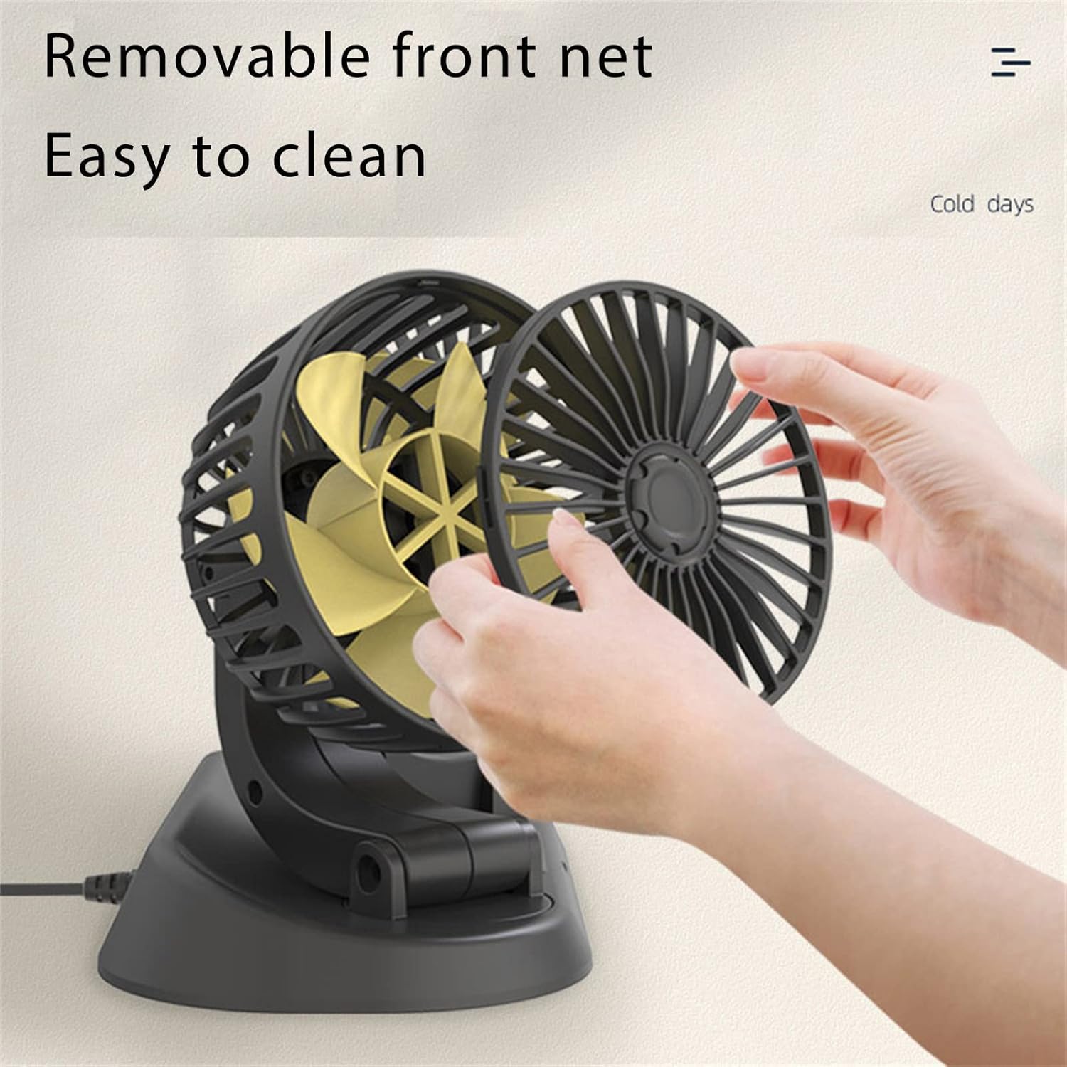 Ventilador Doble para Auto 12V - Dual Fan con Cable Encendedor de Cigarrillos