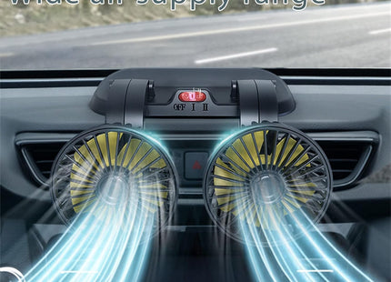 Ventilador Doble para Auto 12V - Dual Fan con Cable Encendedor de Cigarrillos