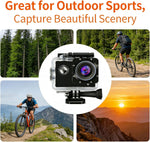 Cámara Deportiva 1080p Rosa Acuática WiFi con Control Remoto