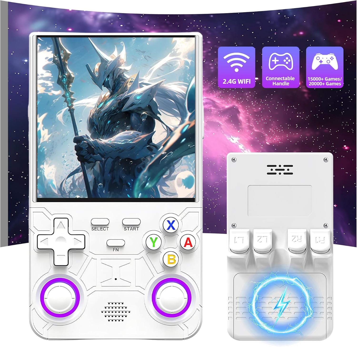 Consola Retro R36S Ultra Blanco 20000+ Juegos Portátil 4.0"