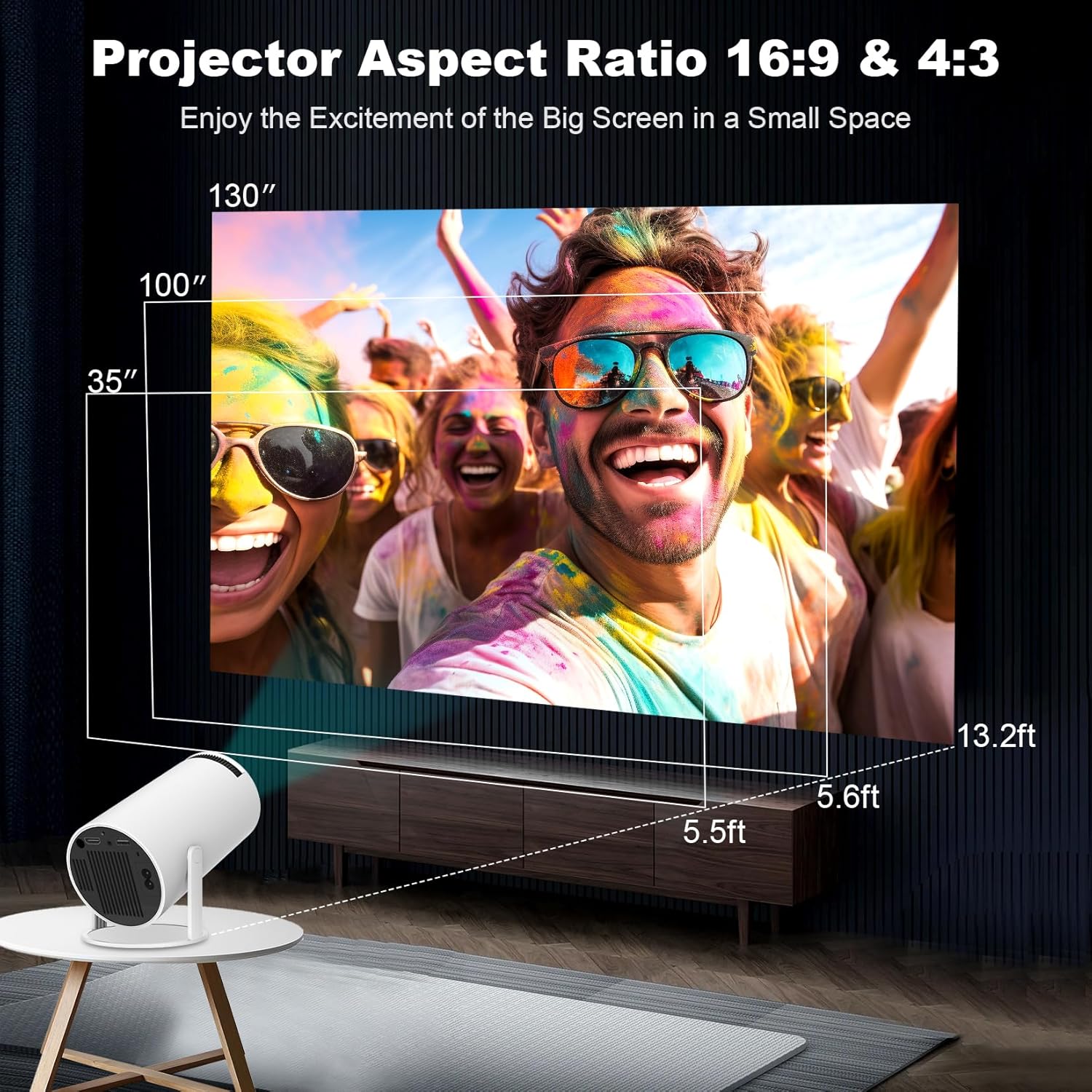 Proyector 4K Portátil Android HY300