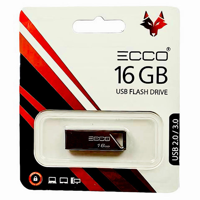 Memoria USB ECCO 16GB - Flash Drive USB 2.0/3.0 Alta Velocidad