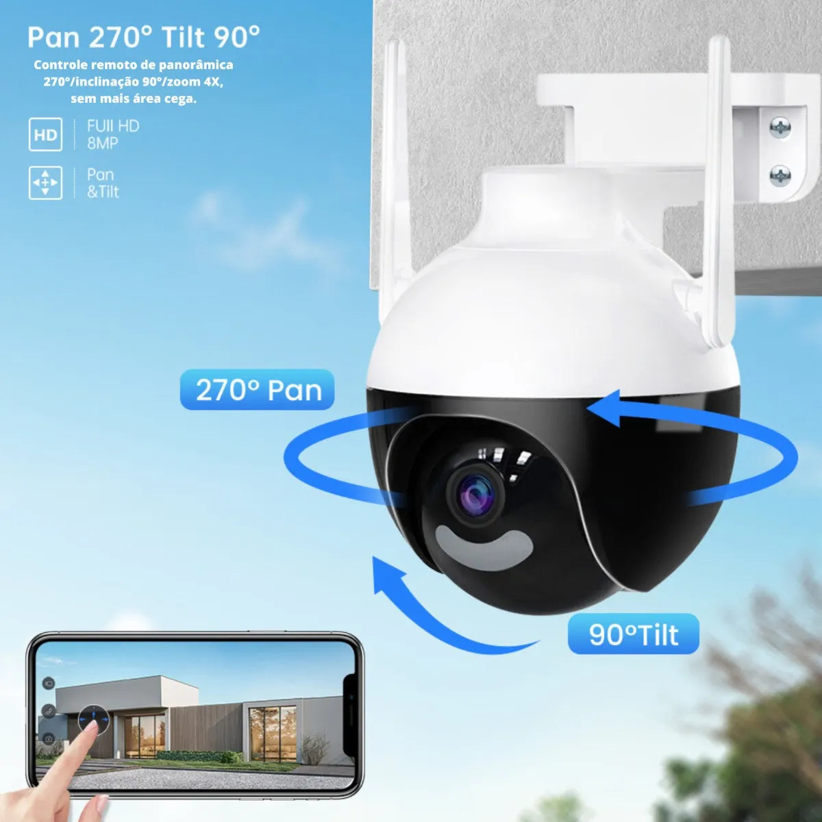 Cámara Domo Icsee Ultra HD PTZ 4MP FHD Exterior - Detección Humana y Audio Bidireccional