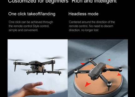 Drone F198 plegable con motor brushless y doble cámara 8K