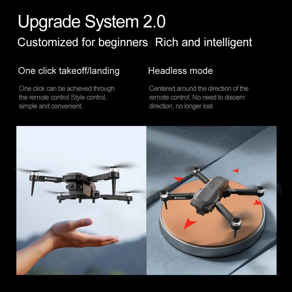 Drone F198 plegable con motor brushless y doble cámara 8K