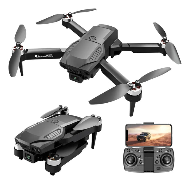 Drone F198 plegable con motor brushless y doble cámara 8K