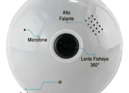 Cámar foco 360° Tipo Bombilla LED - Vigilancia Panorámica WiFi E27