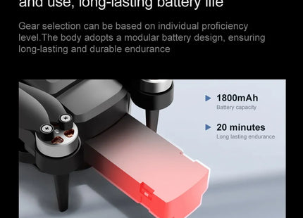 Drone F198 plegable con motor brushless y doble cámara 8K