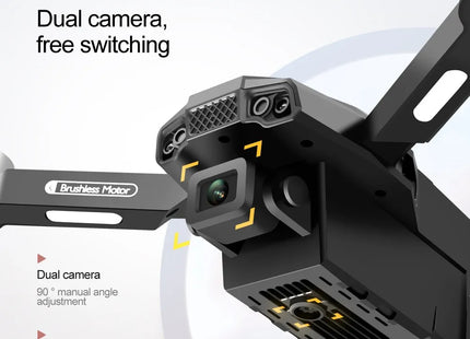 Drone F198 plegable con motor brushless y doble cámara 8K